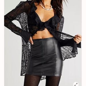 Free People Modern Femme Vegan Mini Skirt Size 4